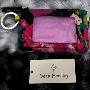 Vera Bradley Zip‎ ID Case Lighten Up Floral Pink Interior